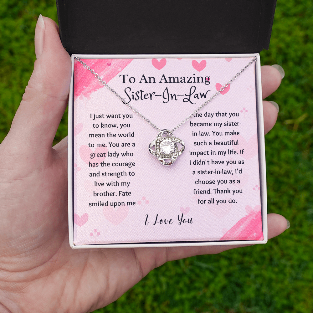 Sister-in-Law - Thank You for All - Love Knot Necklace