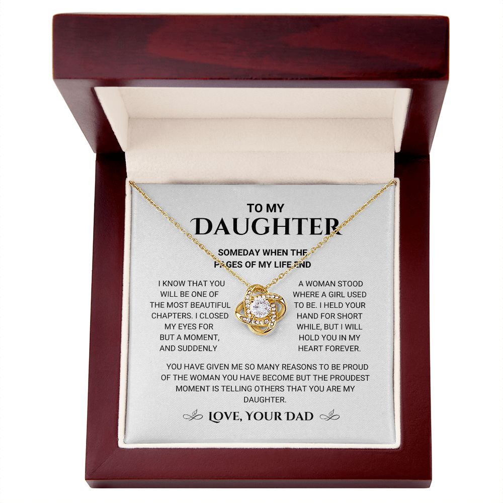 To My Daughter - Love Knot Necklace