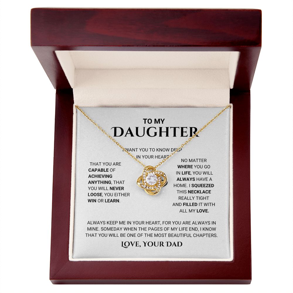 To My Daughter - Love Knot Necklace