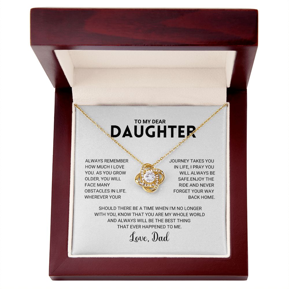 To My Daughter - Love Knot Necklace