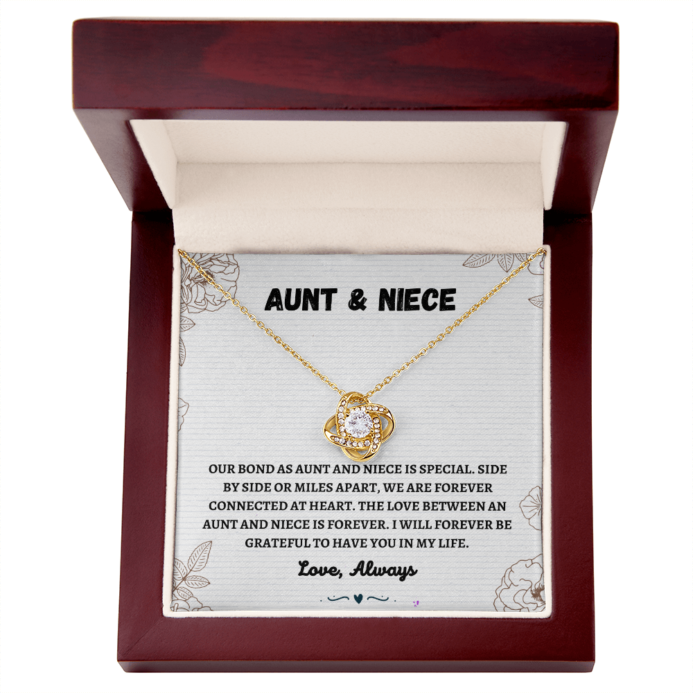 Aunt & Niece - Forever Connected at Heart - Love Knot Necklace