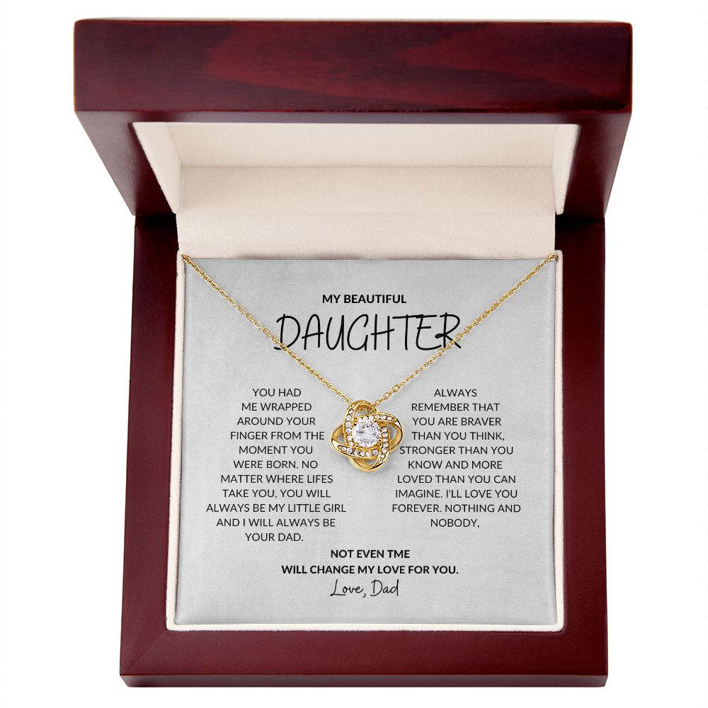To My Beautiful Daughter - Love Knot Necklace