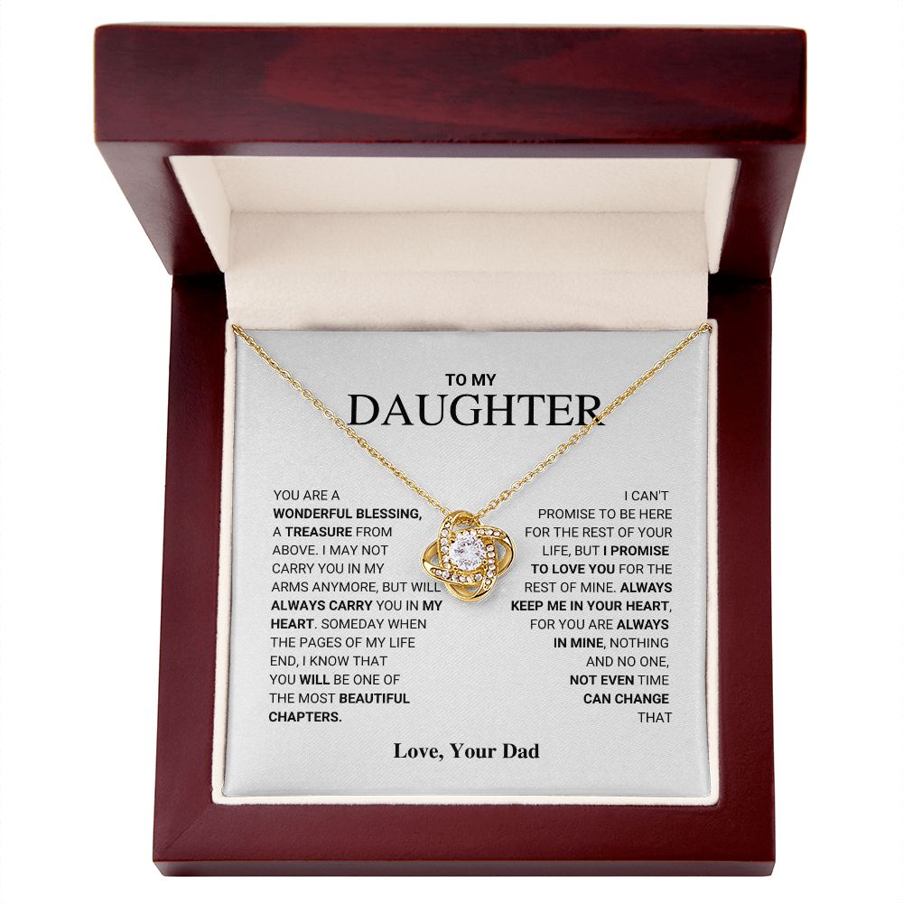 To My Daughter - Love Knot Necklace