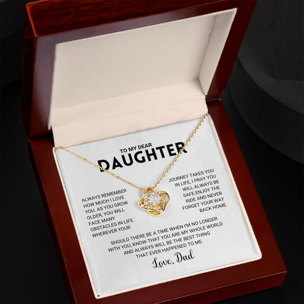 To My Daughter - Love Knot Necklace