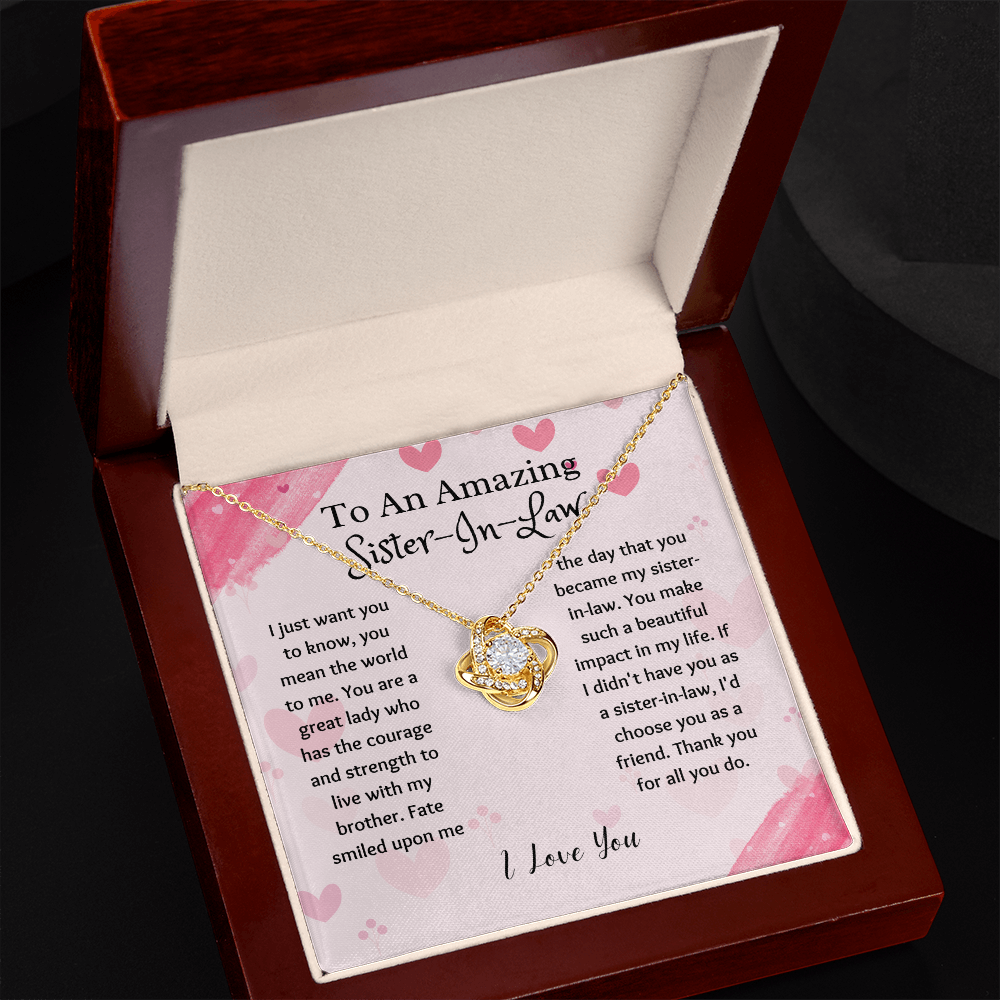 Sister-in-Law - Thank You for All - Love Knot Necklace