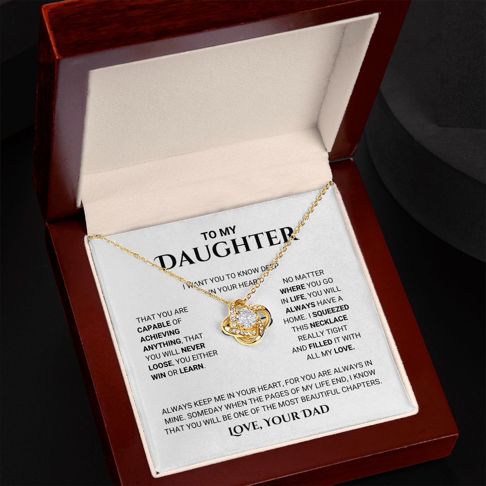 To My Daughter - Love Knot Necklace