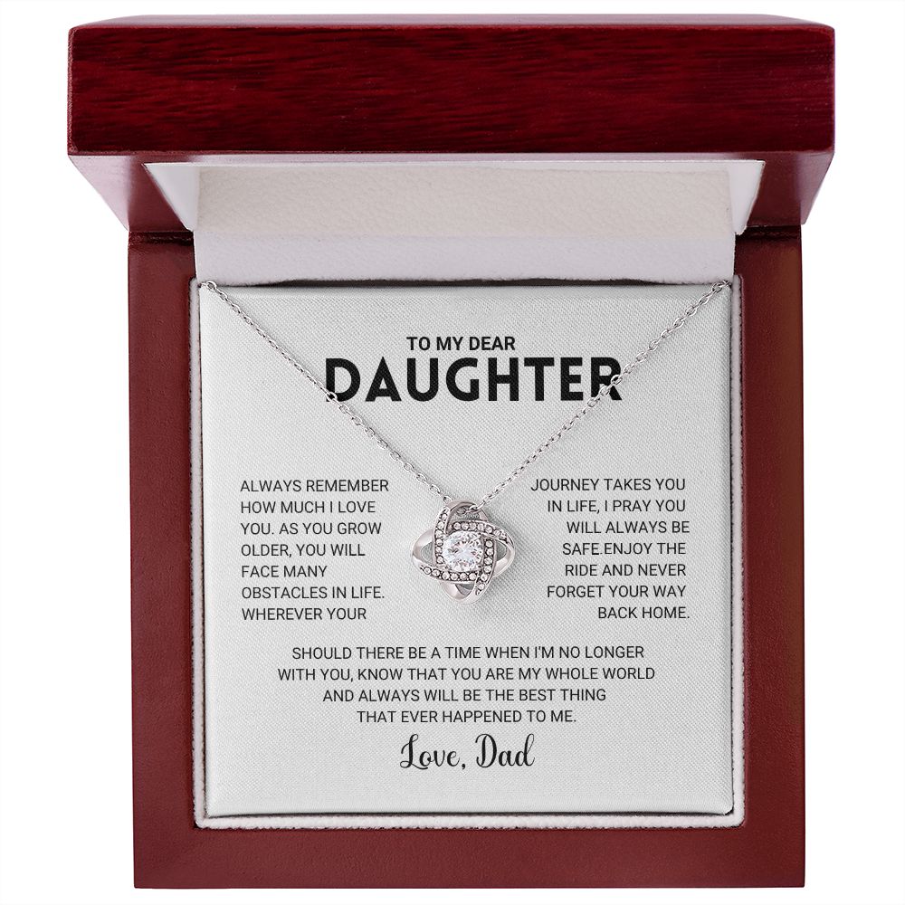 To My Daughter - Love Knot Necklace