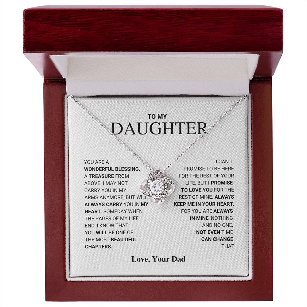 To My Daughter - Love Knot Necklace