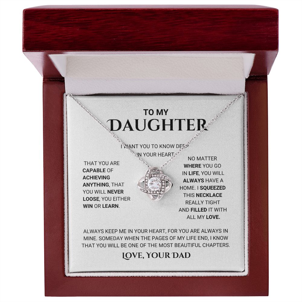 To My Daughter - Love Knot Necklace