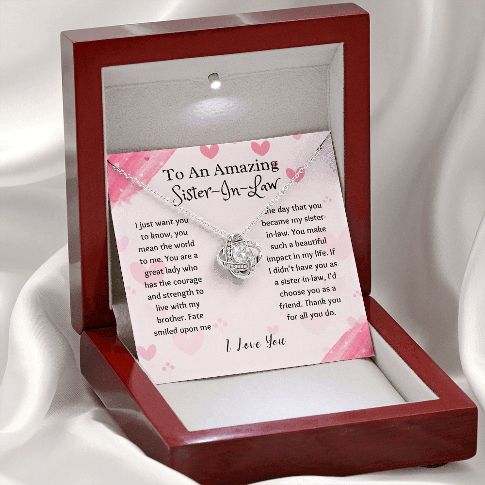 Sister-in-Law - Thank You for All - Love Knot Necklace