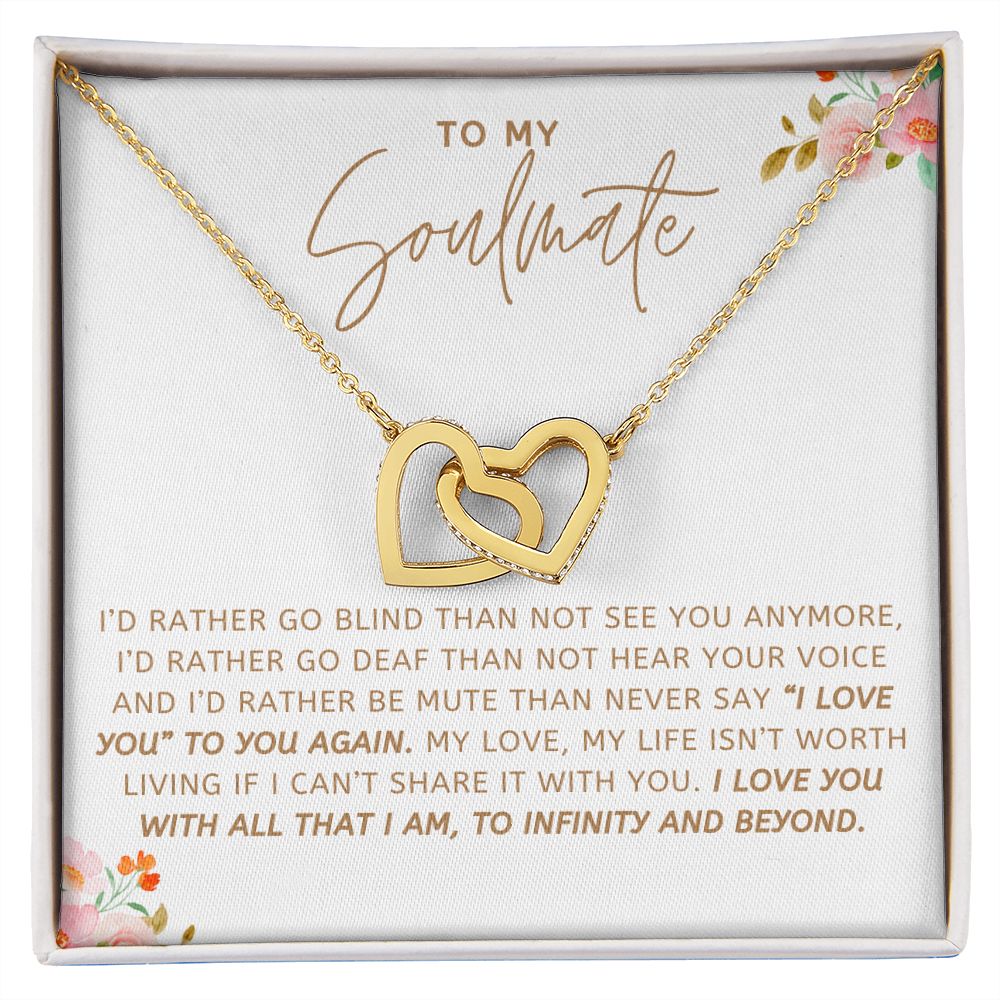 To My Soulmate - Interlocking Hearts Necklace