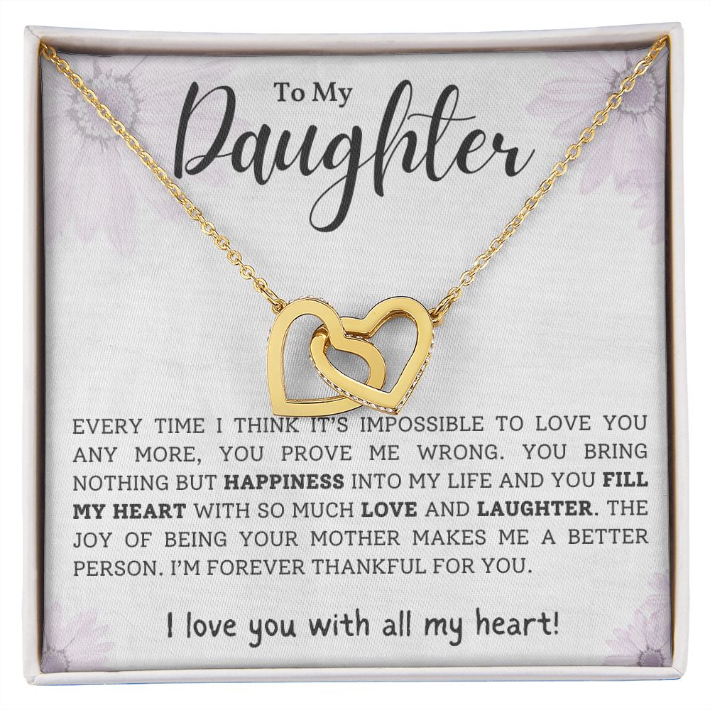 To My Daughter - Interlocking Hearts Necklace