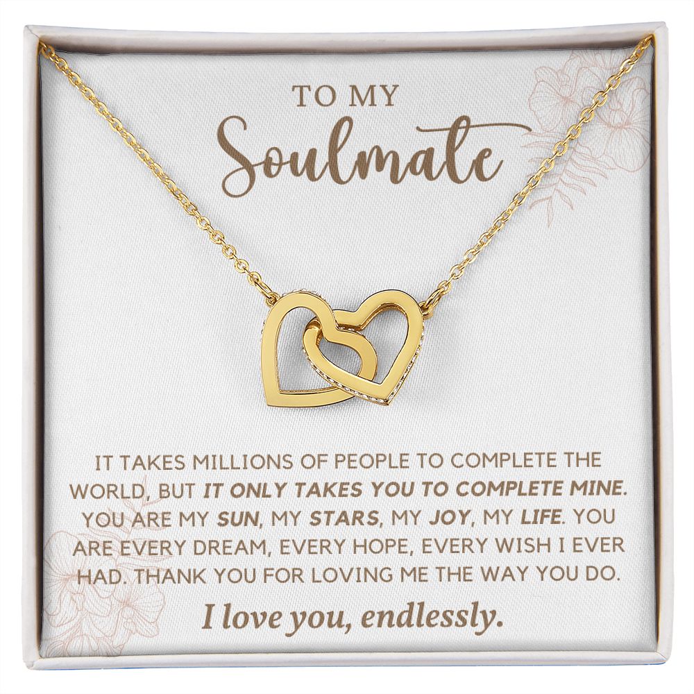 To My Soulmate - Interlocking Hearts Necklace