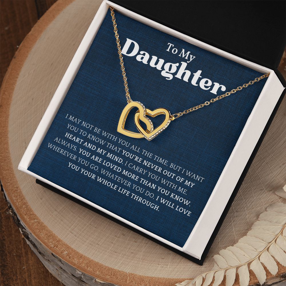 To My Daughter - Interlocking Hearts Necklace