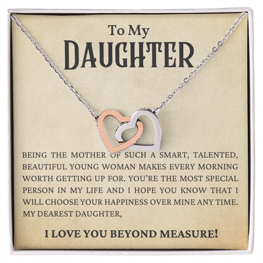 To My Daughter - Interlocking Hearts Necklace