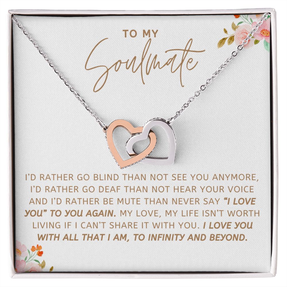 To My Soulmate - Interlocking Hearts Necklace