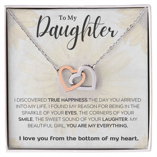To My Daughter - Interlocking Hearts Necklace