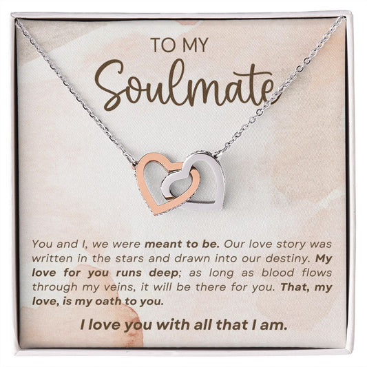 To My Soulmate - Interlocking Hearts Necklace