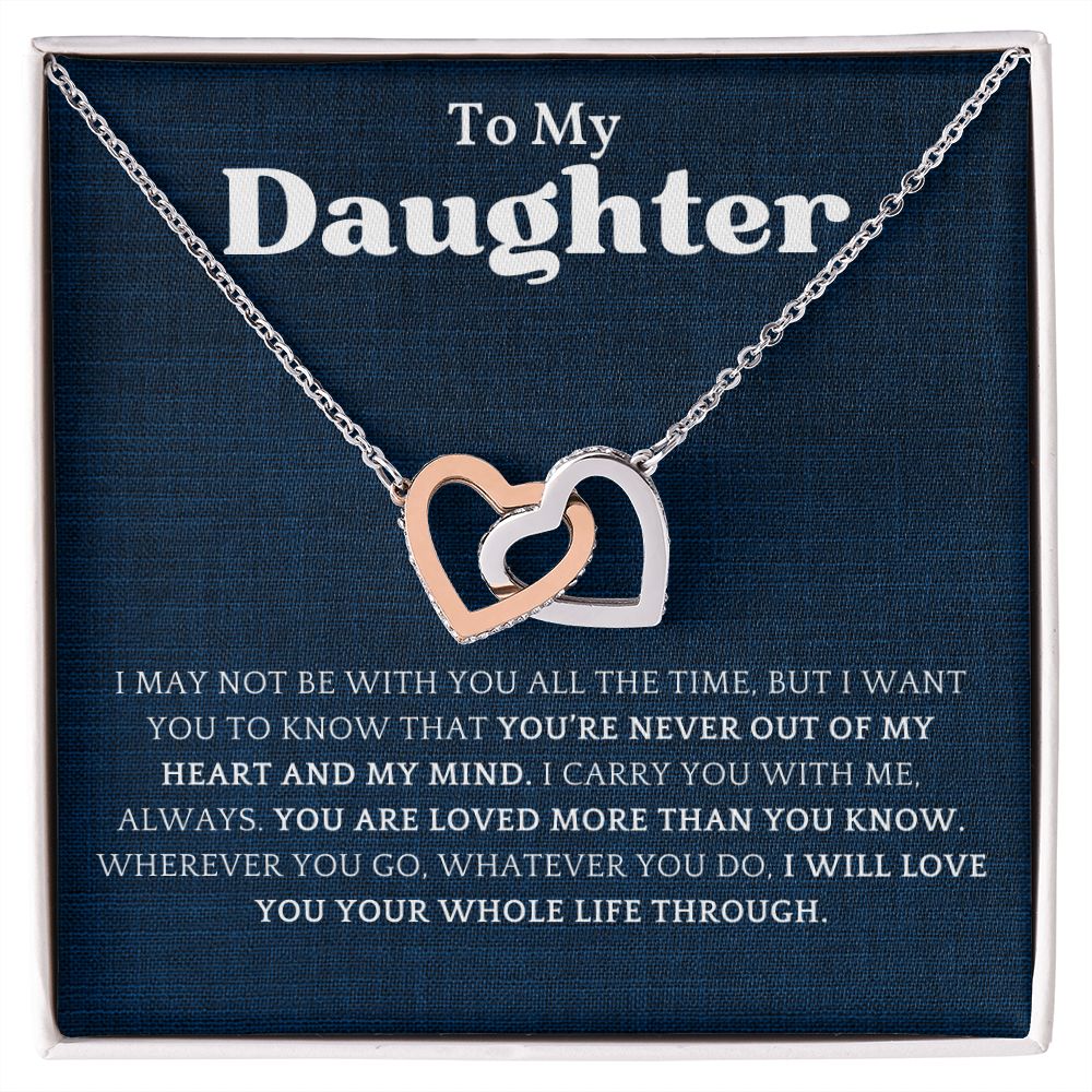 To My Daughter - Interlocking Hearts Necklace