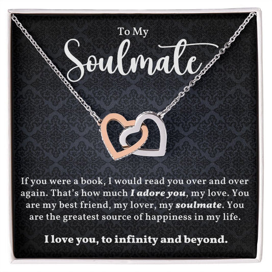 To My Soulmate - Interlocking Hearts Necklace
