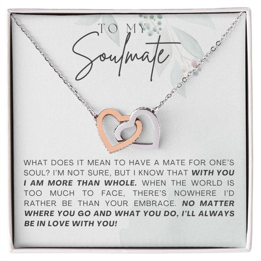 To My Soulmate - Interlocking Hearts Necklace