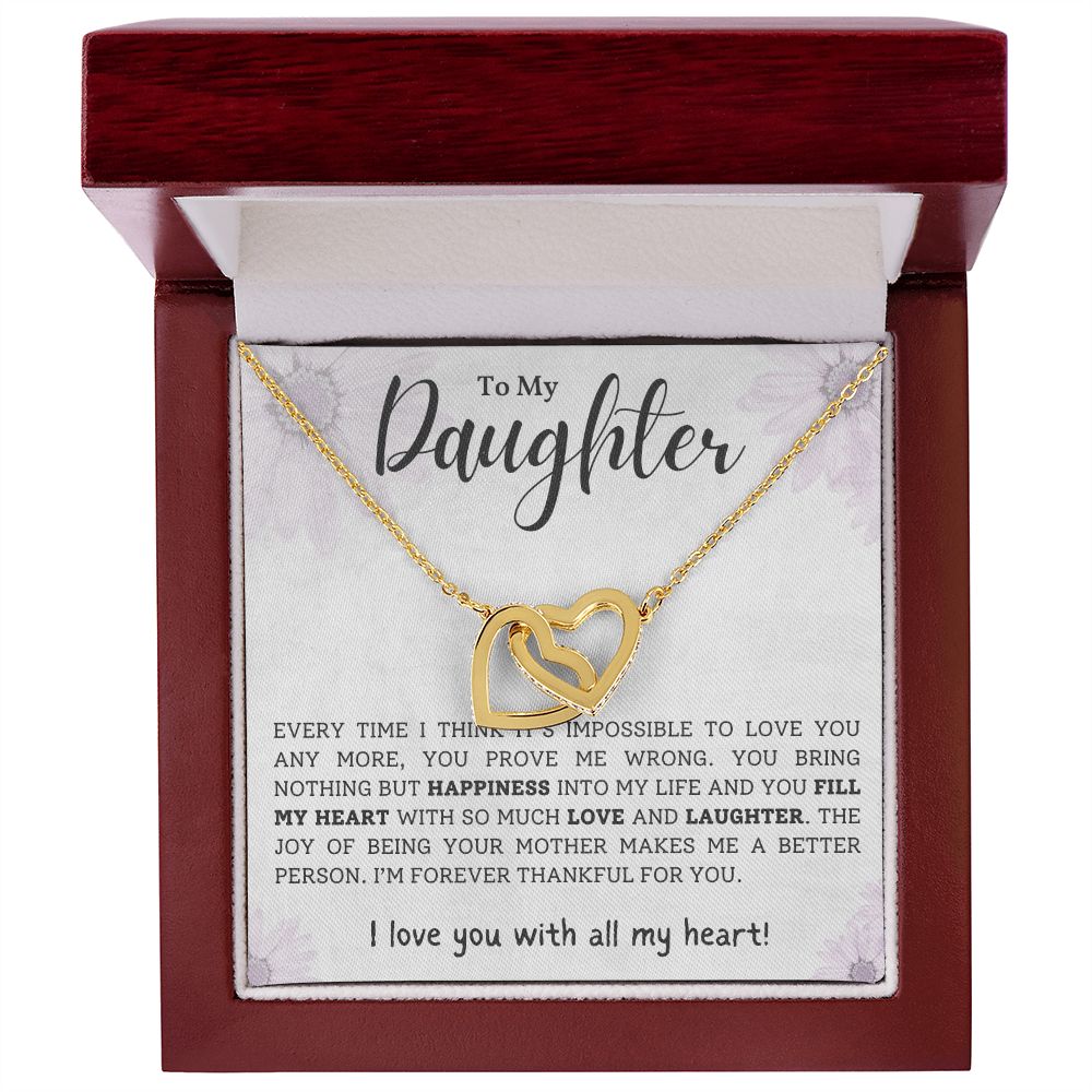 To My Daughter - Interlocking Hearts Necklace