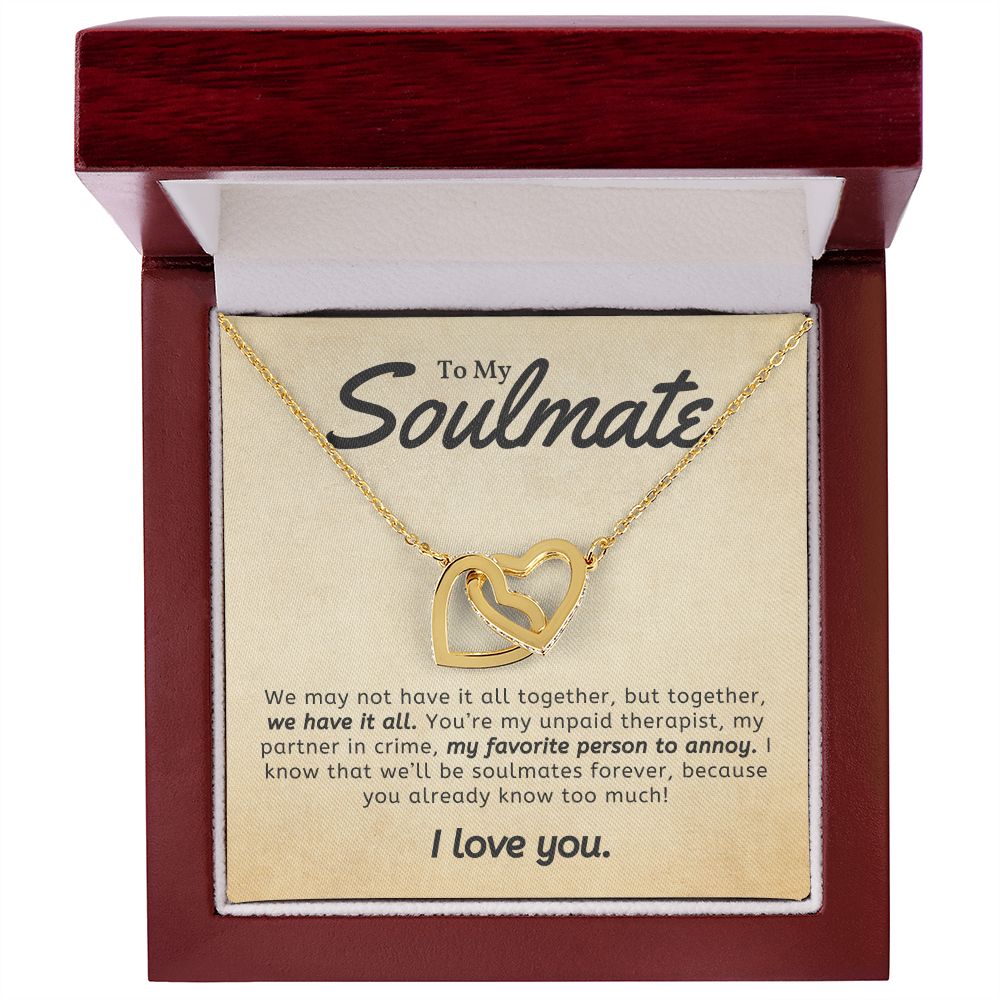 To My Soulmate - Interlocking Hearts Necklace