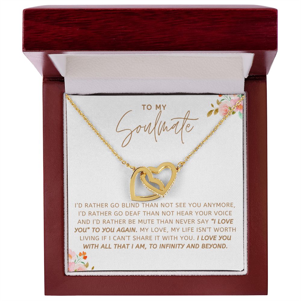 To My Soulmate - Interlocking Hearts Necklace