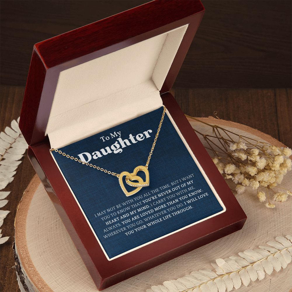 To My Daughter - Interlocking Hearts Necklace