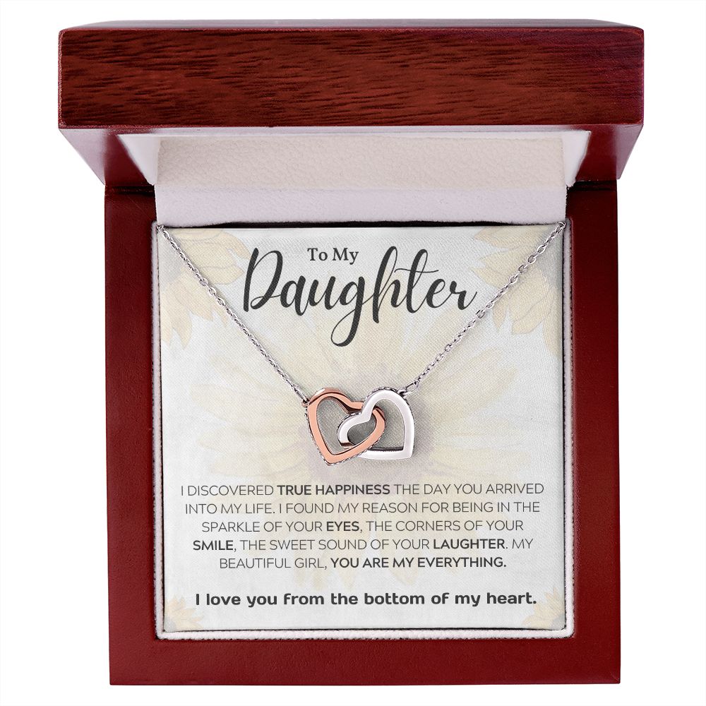 To My Daughter - Interlocking Hearts Necklace