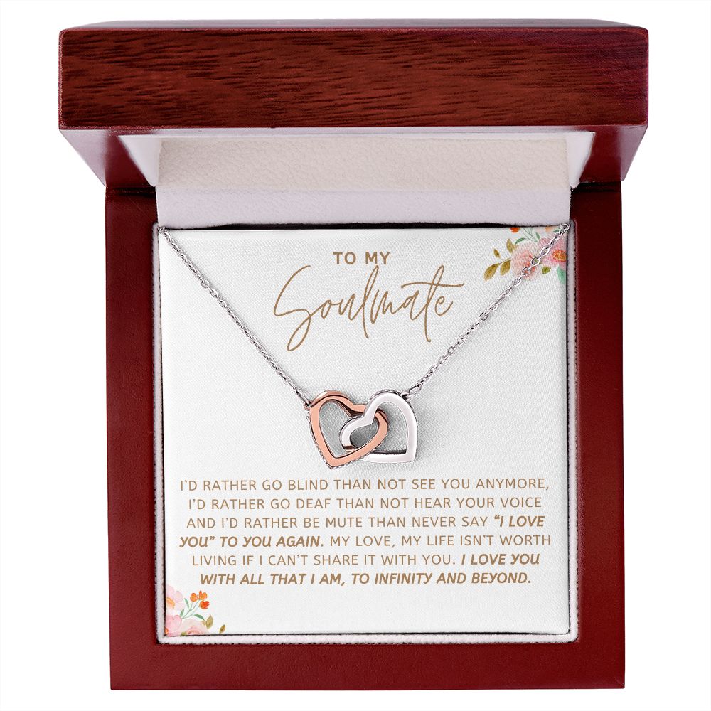To My Soulmate - Interlocking Hearts Necklace