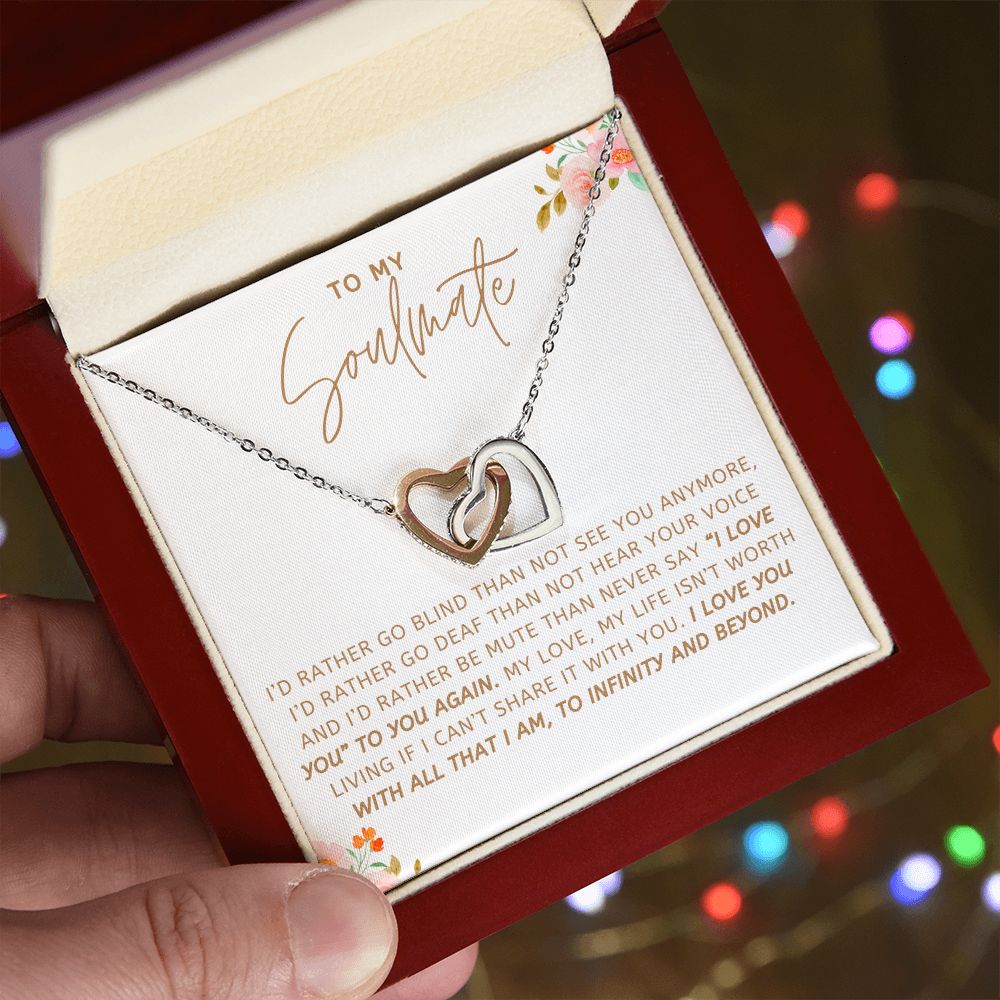 To My Soulmate - Interlocking Hearts Necklace