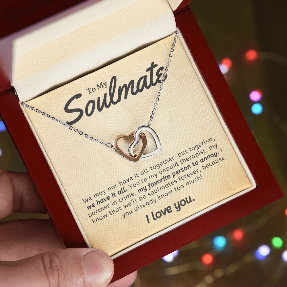 To My Soulmate - Interlocking Hearts Necklace