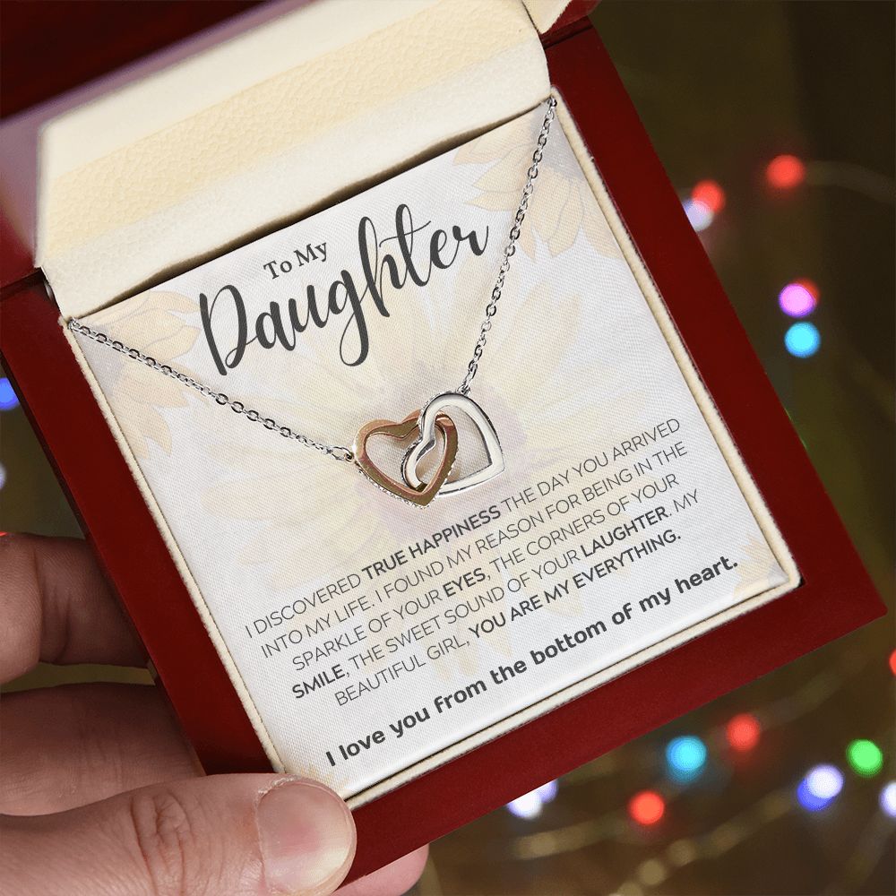 To My Daughter - Interlocking Hearts Necklace