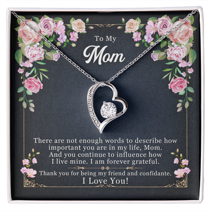 Mom - Forever Grateful - Forever Love Necklace