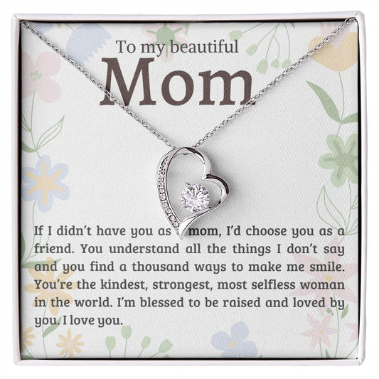To My Beautiful Mom - Forever Love Necklace