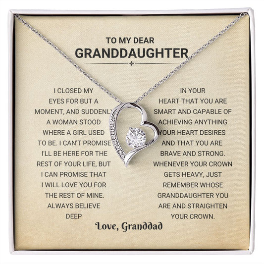 To My Dear Granddaughter - Forever Love Necklace
