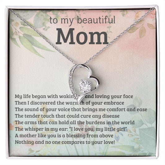 To My Beautiful Mom - Forever Love Necklace