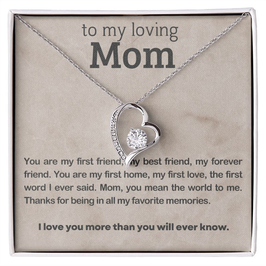 To My Loving Mom - Forever Love Necklace