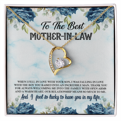 Mother-in-Law - Lucky to Have You - Forever Love Necklace