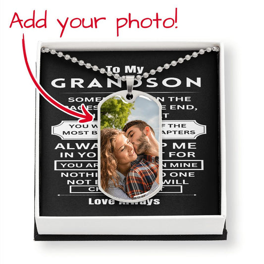 To My Grandson - Luxury Dog Tag Necklace